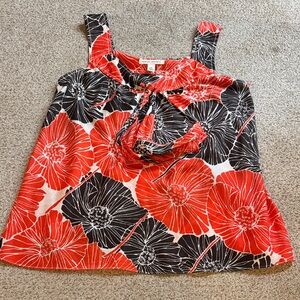 Banana Republic Red and Black Floral Blouse Size XS‎